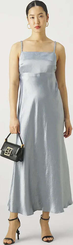 Max-Mara-Abito-Baden-In-Acetato-Donna-Elegante-Vestito-Lungo-Tinta-Unita