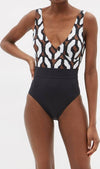 Max Mara Costume Intero Donna Scollo a V Max Mara Beachwear Nalut Swimsuit Costume da Bagno Nero e Fantasia costume You Store - Messina, Commerciovirtuoso.it