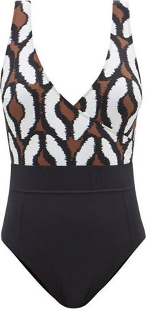 Max Mara Costume Intero Donna Scollo a V Max Mara Beachwear Nalut Swimsuit Costume da Bagno Nero e Fantasia costume You Store - Messina, Commerciovirtuoso.it