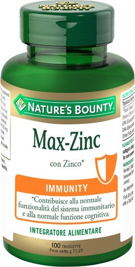 MAX-ZINCO-integratore-alimentare-100-tavolette-Nature's-Bounty