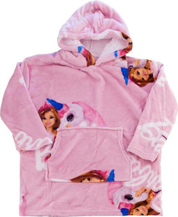 Maxi Felpa Barbie Oversize in Pile Poncho Plaid Coperta con