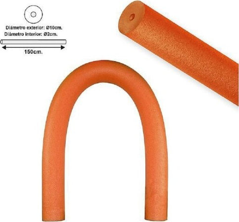 Maxi-Tubo-Galleggiante-Piscina-ø10x150-Cm-Arancio-Esercizi-Giochi-Acqua-066767a