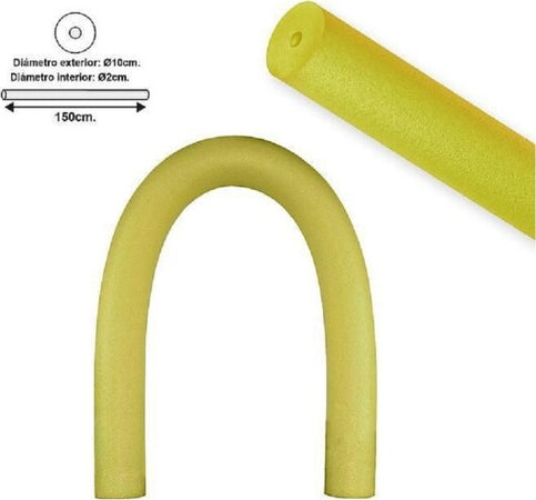 Maxi-Tubo-Galleggiante-Piscina-ø10x150cm-Giallo-Esercizi-Giochi-In-Acqua-066767g