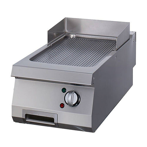 Heavy Duty Piastra - Cromo Scanalato - Unità Singola - Profondità 70cm - Elettrico