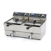 Friggitrice - 2 x 16L - 2 Cestelli - con Rubinetto di Scarico