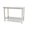 Tavolo in Acciaio Inox - 180 x 60cm - Altezza Regolabile - con Ripiano di Stoccaggio
