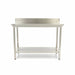 Tavolo in Acciaio Inox - 200 x 70cm - Altezza Regolabile - con Schienale