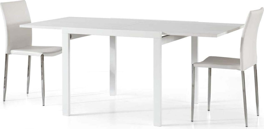MAXIMILLIAN---tavolo-da-pranzo-moderno-allungabile-a-libro-frassinato-90x120/240-Bianco-Milani-Home
