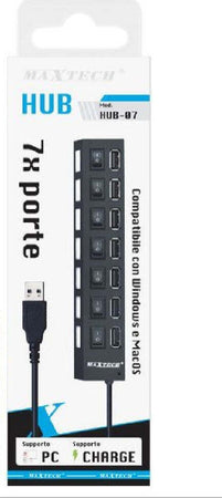 Maxtech Hub-07 Usb 2.0 A 7 Porte Ad Alta Velocit? On/off Interruttore Per Windos Macos Informatica e Videogiochi > Accessori PC > Adattatori e Convertitori Trade Shop italia - Napoli, Commerciovirtuoso.it
