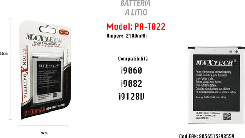 Maxtech Pa-t022 Batteria Di Lunga Durata Per Samsung Galaxy I9060/i9060i 2100mah A Litio Batterie per Cellulari Trade Shop italia - Napoli, Commerciovirtuoso.it