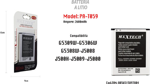 Maxtech Pa-t059 Batteria A Litio Per Samsung Galaxy J5 G530 2600mah Ricambio Elettronica/Pile e caricabatterie/Pile monouso Trade Shop italia - Napoli, Commerciovirtuoso.it