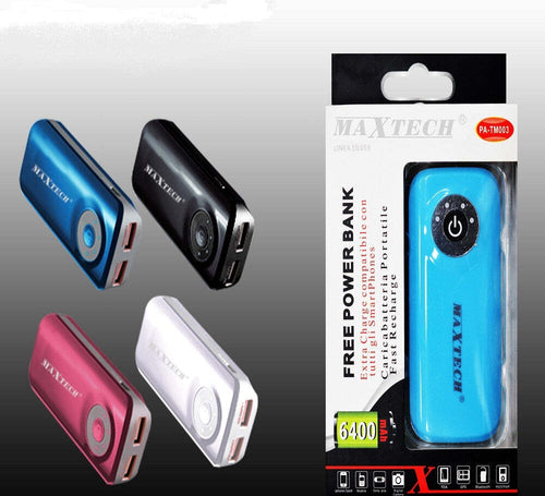 Maxtech Power Bank Batteria 6400mah Ricarica Portatile Smartphone Usb Pa-tm003 Powerbank Trade Shop italia - Napoli, Commerciovirtuoso.it