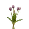 Fiore artificiale tulipano effetto realistico con stelo e foglie verdi