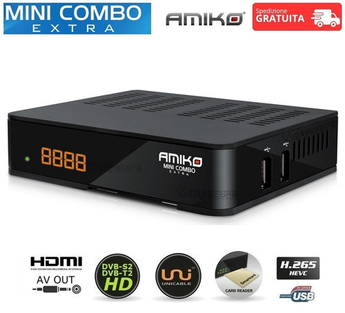 Amiko Mini Combo Extra DVB-S2+DVB-T2 H.265