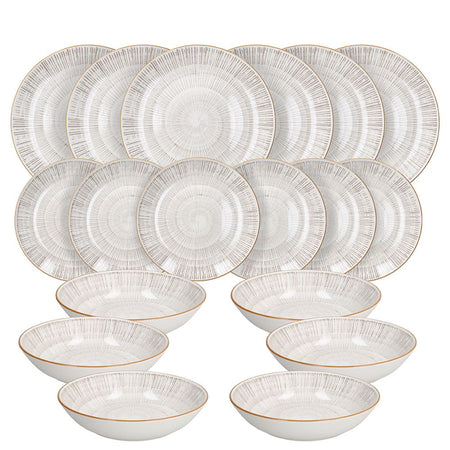TOGNANA Servizio piatti 18 pezzi Virtuo Porcellana Beige