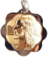 Medaglia Cristo in oro bianco e giallo 750/1000 medaglietta Religiosa che Raffigura Gesù Unisex Gioiello Religioso Stella Milano