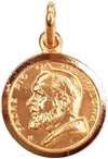 Medaglia Santo Padre Pio in Oro giallo 750 millesimi 18 kt Pendente Religioso Artigianale Made in Italy