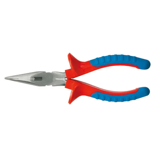 Pinza a becchi semi tondi piegati con manico rivestito in PVC