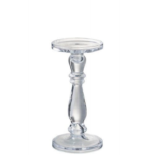 Portacandela in vetro trasparente candeliere per candela elegante