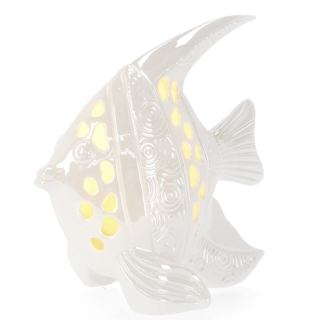 Decorazione capri realizzati in porcellana, con led, funzionanti anche con batteria 3xlr44 incluse