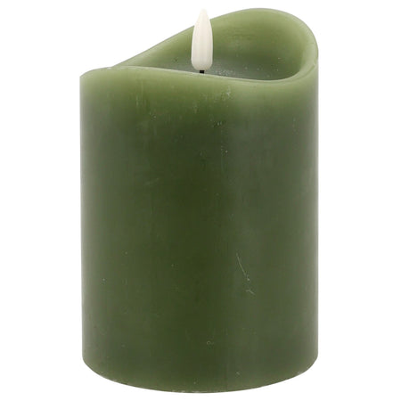 Candela natalizia decorativa colorata, con luce a LED lampeggiante e timer, a batteria