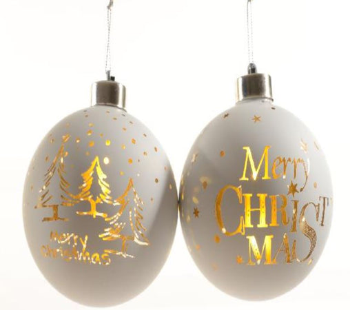 Pallina natalizia con luci decorative in vetro per albero di Natale Ø 10 cm