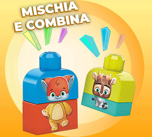 Mega-Bloks-First-Builders-Amici-del-Bosco-Bio-Contiene-70-Blocchi-da-Costruzione