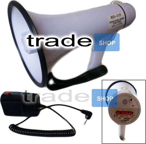 MEGAFONO PORTATILE PROFESSIONALE 300MT 25W REGISTRATORE VOCALE MICROFONO ESTERNO Sport e tempo libero/Accessori per sport e attività ricreative all'aperto/Attrezzature per arbitri e allenatori/Megafoni Trade Shop italia - Napoli, Commerciovirtuoso.it