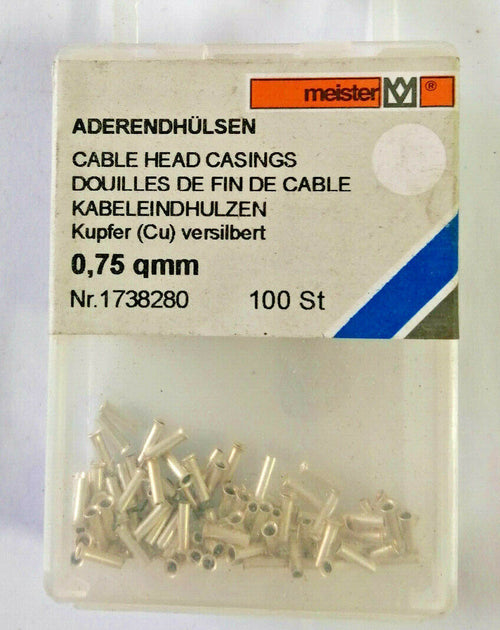 MEISTER---PUNTALI-TERMINALI-CAVO-NON-ISOLATI-APERTI-100-PEZZI---0,75-QMM