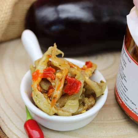 Melanzane a filetti alla Calabrese Artigianali CANTAFIO GOURMET® melanzane sott'olio condite alla Calabrese prodotto tipico 280gr