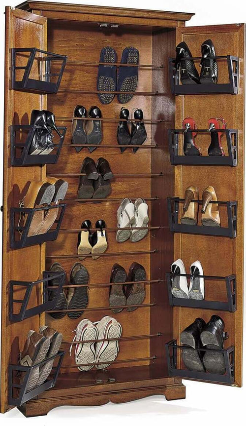 MELODY---scarpiera-in-legno-massello-87x40x192-Tinta-noce-Milani-Home