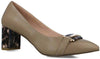 Membur Décolleté Donna in Pelle Scarpe Con Tacco Maculato 5,5 Cm Dettaglio Medaglione Dorato Collezione Aut-Inv 2022/23