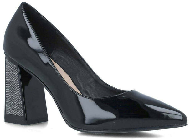 Membur Décolleté Donna in Vernice Con Tacco 8 Cm Scarpe a Punta Suola in Gomma Collezione Aut-Inv 2022/23