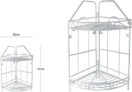 Mensola-Angolare-Angoliera-2-Ripiani-Porta-Oggetti-Bagno-Metallo-Bianco-52527