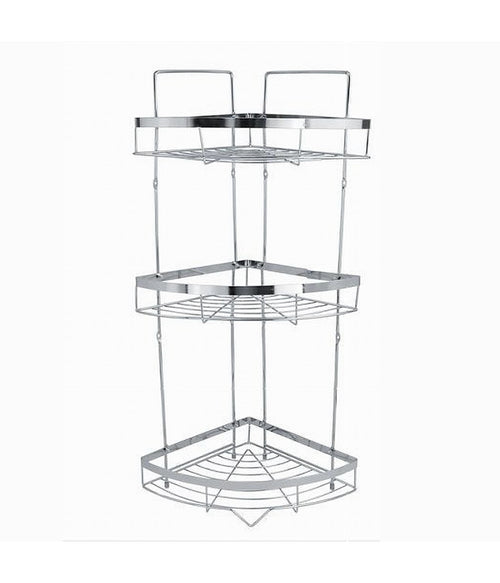 Mensola Angolare Cromata Per Doccia A 3 Ripiani Piani Organizer Per Bagno 59257