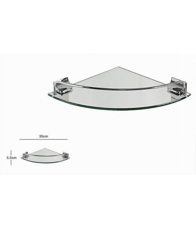 Mensola Angolare  52909 Vetro Portaoggetti Doccia Bagno Parete Triangolare