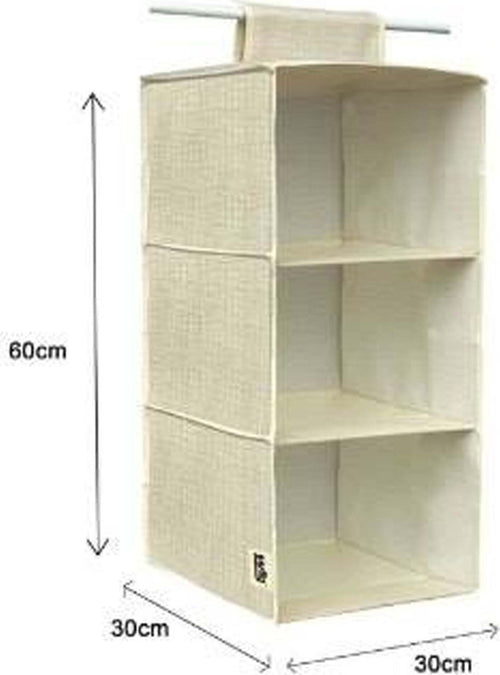 ORGANIZER PER ARMADIO IN TESSUTO 3 RIPIANI SCOMPARTI COLORE BEIGE SALVASPAZIO  Trade Shop italia - Napoli, Commerciovirtuoso.it