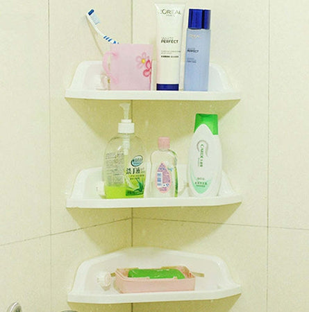 MENSOLA ANGOLARE PER DOCCIA BAGNO PORTAOGGETTI ATTACCO A VENTOSA 34 X 31 CM  Trade Shop italia - Napoli, Commerciovirtuoso.it