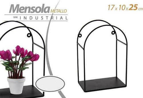 Mensola Bacheca Da Parete Metallo Nero 17x10x25cm Serie Industrial Arco 822292 Casa e cucina/Organizzazione interni/Porta oggetti cassetti e scaffali/Mensole da muro Trade Shop italia - Napoli, Commerciovirtuoso.it