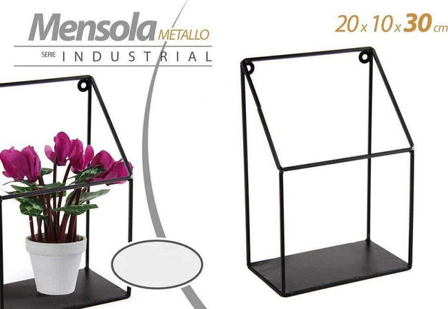 Mensola Bacheca Parete Metallo Classico Moderno Industrial 20x10x30cm Nero 822247 Casa e cucina/Organizzazione interni/Porta oggetti cassetti e scaffali/Mensole da muro Trade Shop italia - Napoli, Commerciovirtuoso.it