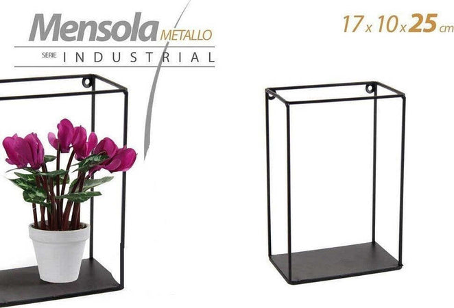 Mensola Bacheca Parete Rettangolare In Metallo 17x10x25cm Nero Industrial 822179 Casa e cucina/Organizzazione interni/Porta oggetti cassetti e scaffali/Mensole a cubo da parete Trade Shop italia - Napoli, Commerciovirtuoso.it