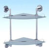 Mensola-Da-Bagno-Angolare-A-2-Livelli-Ripiani-Metallo-Vetro-Arredo-Casa