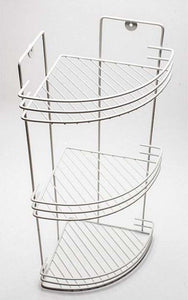 MENSOLA DA BAGNO ANGOLARE A 3 LIVELLI RIPIANI METALLO BIANCA 59X22X22CM  Trade Shop italia - Napoli, Commerciovirtuoso.it