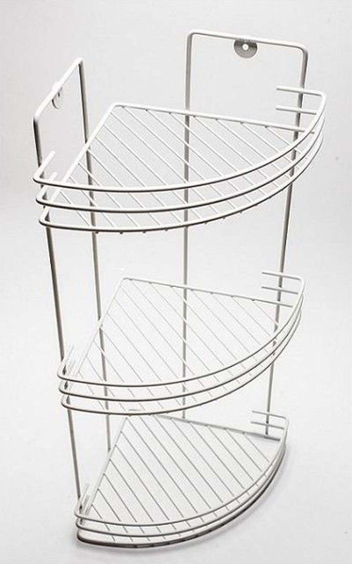 MENSOLA DA BAGNO ANGOLARE A 3 LIVELLI RIPIANI METALLO BIANCA 59X22X22CM  Trade Shop italia - Napoli, Commerciovirtuoso.it