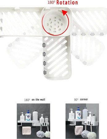Mensola Da Parete Bagno Scaffale Rotante Portaoggetti Cucina Doccia Organizzatore Casa e cucina/Bagno/Mobili da bagno/Mensole bagno Trade Shop italia - Napoli, Commerciovirtuoso.it