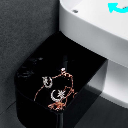 MytaYt Set 2 Mensole Da Bagno In Metallo Nero - Mensole Da Parete Per Bagno, Cucina O Camera - Foto 9