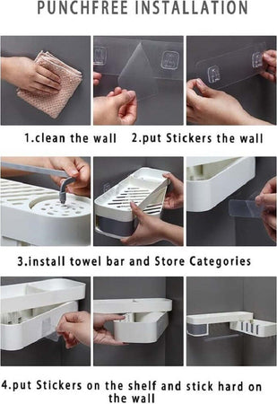 Mensola Da Parete Bagno Scaffale Rotante Portaoggetti Cucina Doccia Organizzatore Casa e cucina/Bagno/Mobili da bagno/Mensole bagno Trade Shop italia - Napoli, Commerciovirtuoso.it