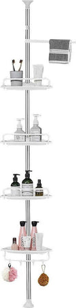 Mensola Doccia Angolare Telescopico Bagno 4 Ripiani 1 Portasciugamani 95-305cm Bianco Casa e cucina/Bagno/Mobili da bagno/Mensole bagno Trade Shop italia - Napoli, Commerciovirtuoso.it