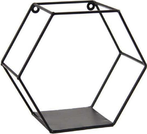 Mensola Esagonale Bacheca Parete Metallo Classico Moderno Nero 23x10x20cm 822193 Casa e cucina/Organizzazione interni/Porta oggetti cassetti e scaffali/Mensole a cubo da parete Trade Shop italia - Napoli, Commerciovirtuoso.it