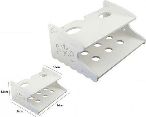 Mensola-In-Legno-Bianco-34x24x8.5cm-Arredo-Casa-Cameretta-2-Ripiani-70206-Parete